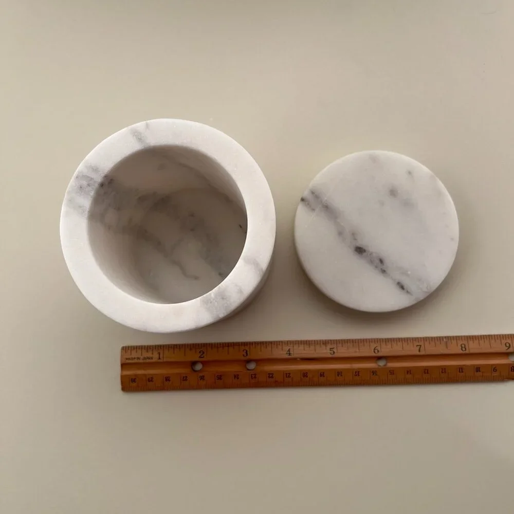 Target Threshold White Marble Lidded Storage Canister